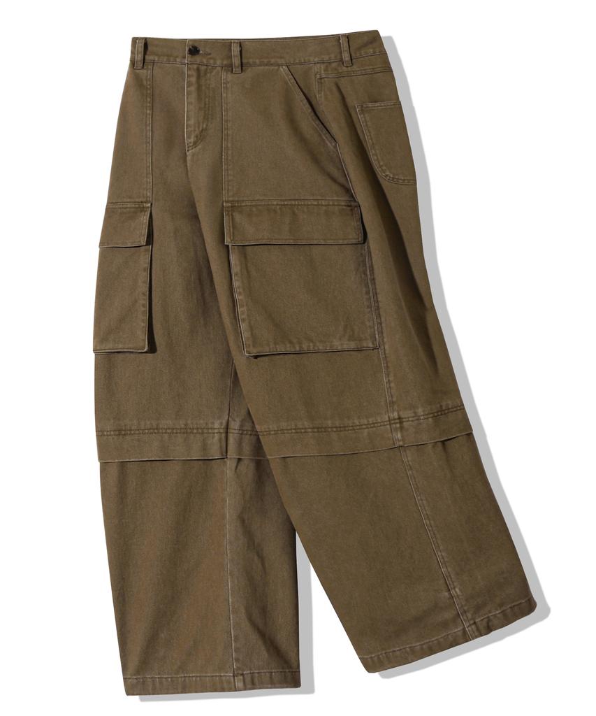 TRILLION Хлопковые брюки карго с эффектом stonewash_Коричневые