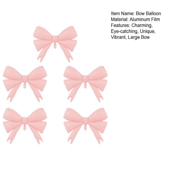 5 Pcs Bow Balloons Large Bowtie Foil Balloon for Bow Theme Birthday Party Wedding Baby Shower Mouse Party Supplies