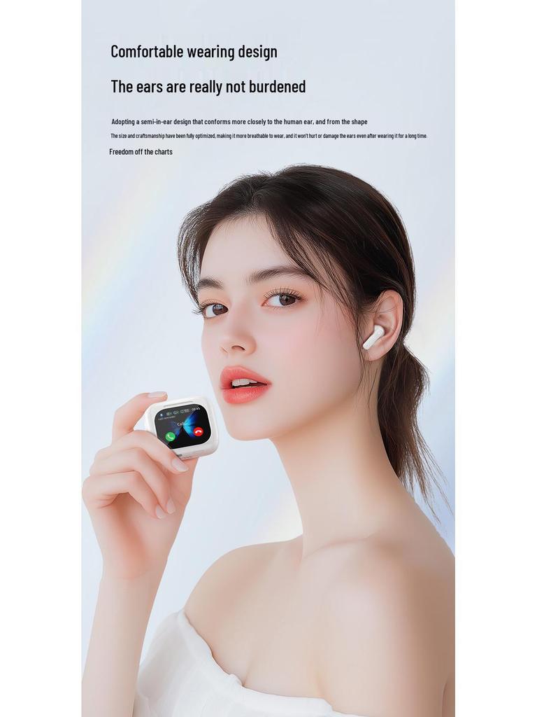 Долговечные беспроводные Bluetooth-наушники с шумоподавлением и умным цветным экраном, удобные для длительного ношения