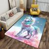 Enchanted Unicorn with Rainbow Mane Rug Non-slip rug suitable for living room and bedroom sofas.