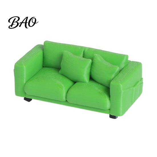 Small Decorative Couch Miniature Couch, Tiny 2-Seater Furniture Realistic Mini Loveseat Scale for 1/12 Doll Mansion Living Room