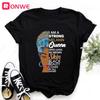 Женская футболка с меланином Girl I Am A Strong Melanin Queen Футболка African Black Girl History Month 90s Clothing, Прямая поставка