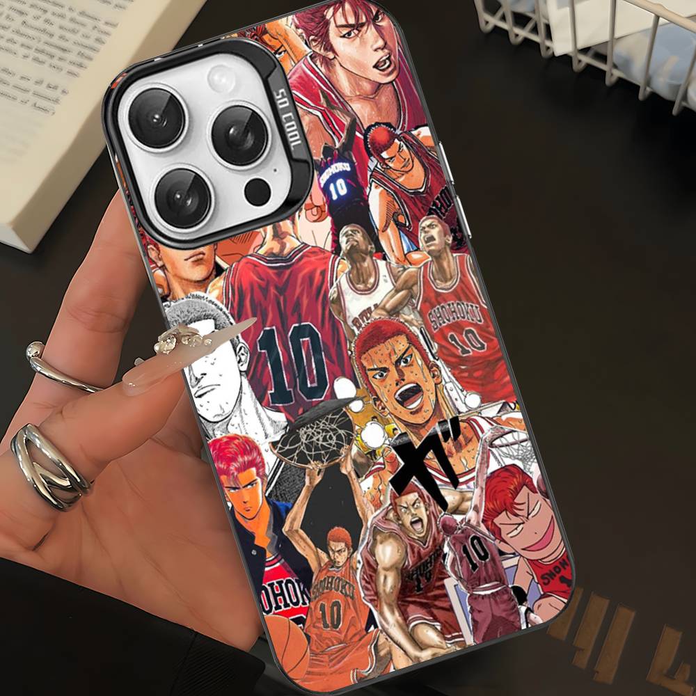 Японский чехол для телефона S-SLAM D-DUNK для IPhone 17 16 Plus Pro Max 15 14 13 12 11 Матовый разноцветный