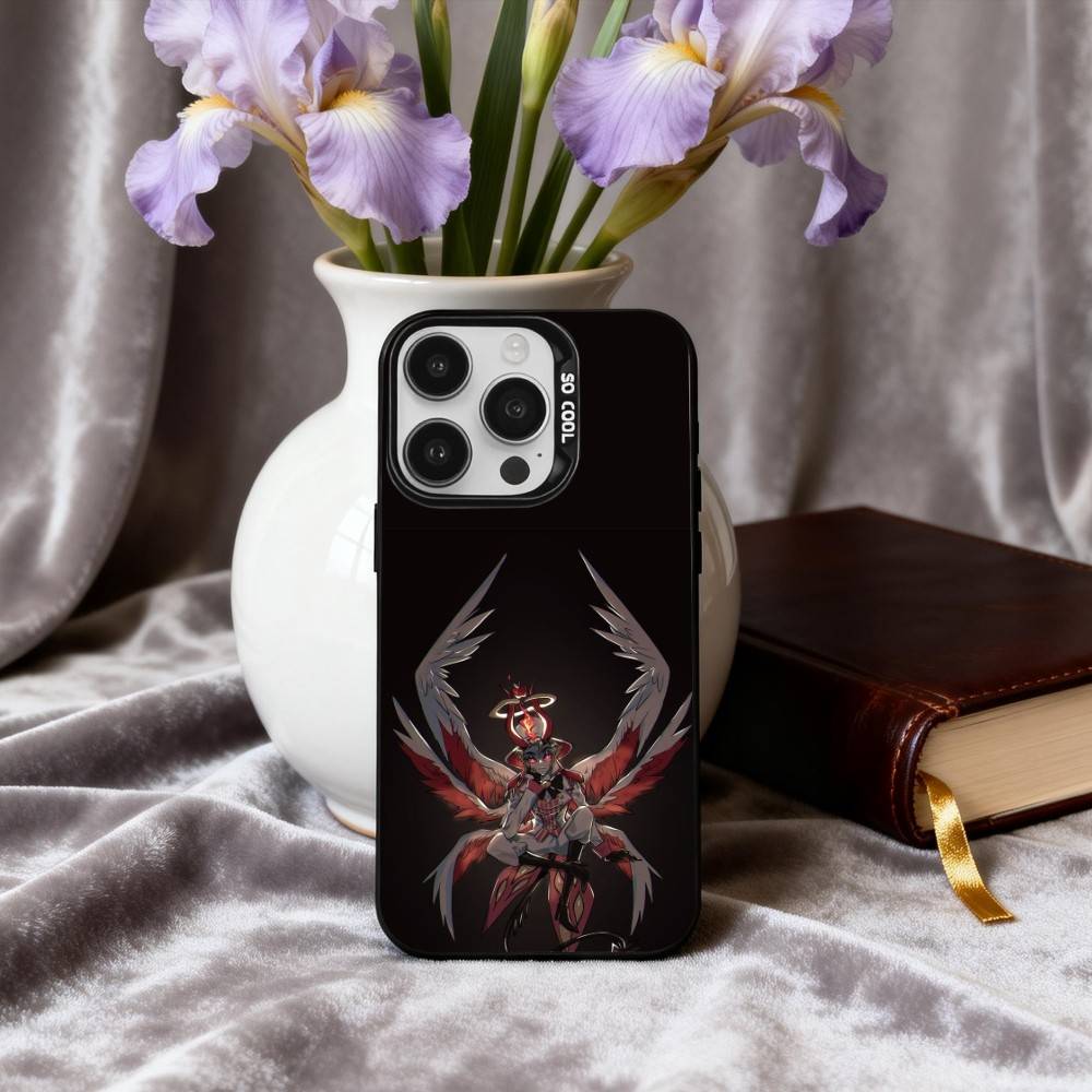 H-Hazbin H-Hotel L-Lucifer M-Magne Чехол для телефона For iPhone17,16,15,14,13,12,11 Plus,Pro Max Черный Конфетный серебристый чехол для телефона