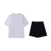 Li-Ning Модный свободный дышащий топ с коротким рукавом, удобные шорты, повседневный спортивный костюм, мужские комплекты, белый, черный, W773-2+V236-1