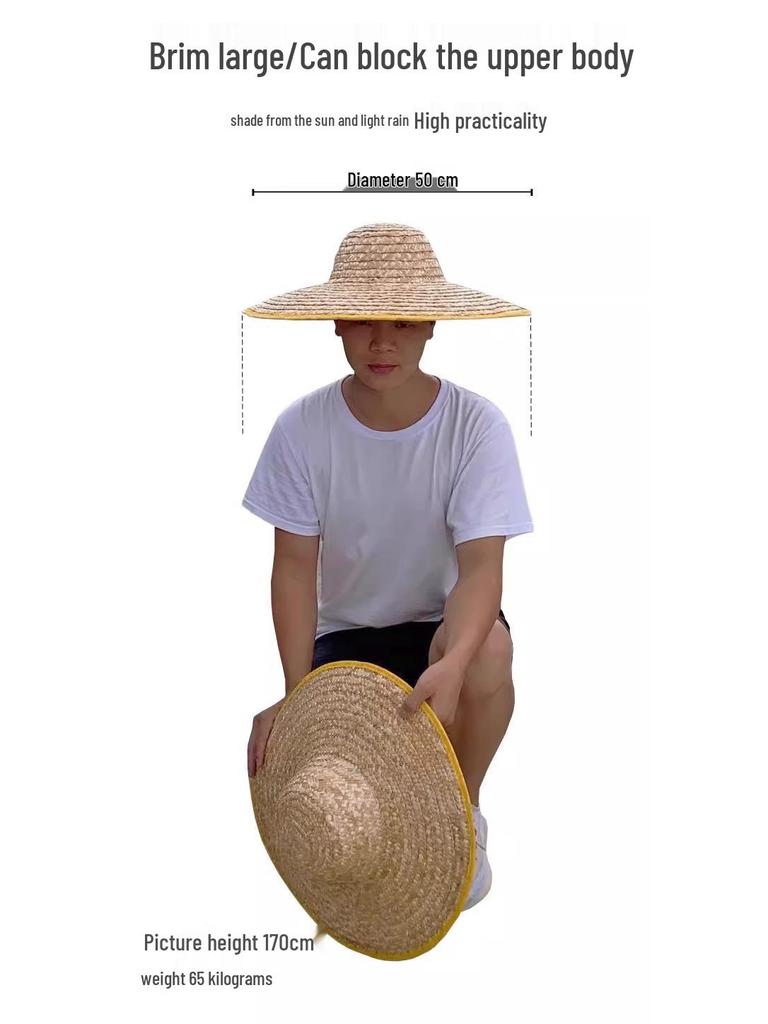 Farmer's Wide Brim Sun Hat: Outdoor Travel, Summer Protection, Tea Picking, Coolie Fishing Hat