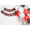 Red Silver Black Happy Birthday Banner Sign Decorations for Boys Girls Men Women Anniversary Birthday Party Garland Backdrop Supplies Nursery Hanging