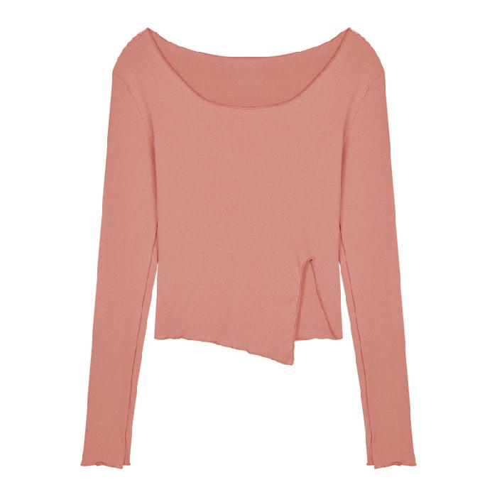 Однотонная футболка для женщин с короткими неровными рукавами, приталенного кроя, осенняя, для ношения под низ, облегающая фигуру