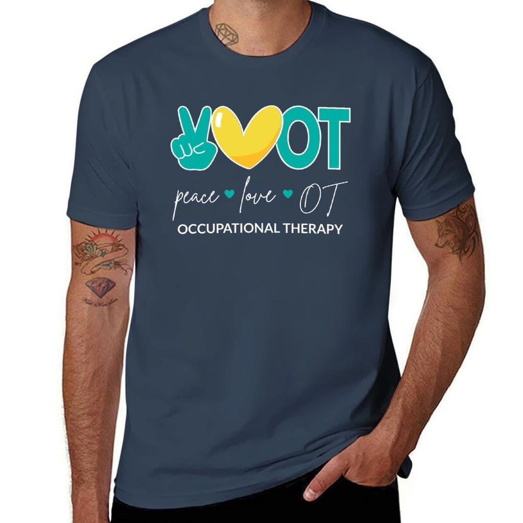 Peace Love OT II Occupational Therapy TShirt g man t shirts for men t shirt personalised TShirt