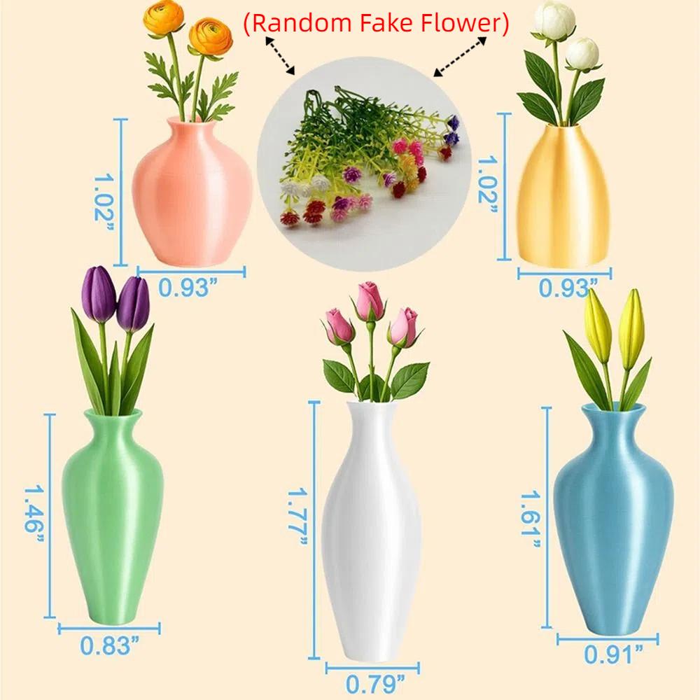 5Pcs Modern Tiny Magnetic Bud Vases DIY Vase Fridge Stickers  Plant Lovers