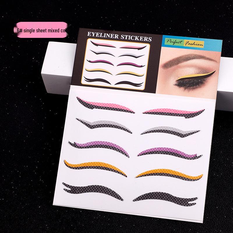 5 пар самоклеящихся наклеек для теней и двойных век для сценического, праздничного, клубного макияжа - Европейский и американский стиль с мерцающей подводкой для глаз