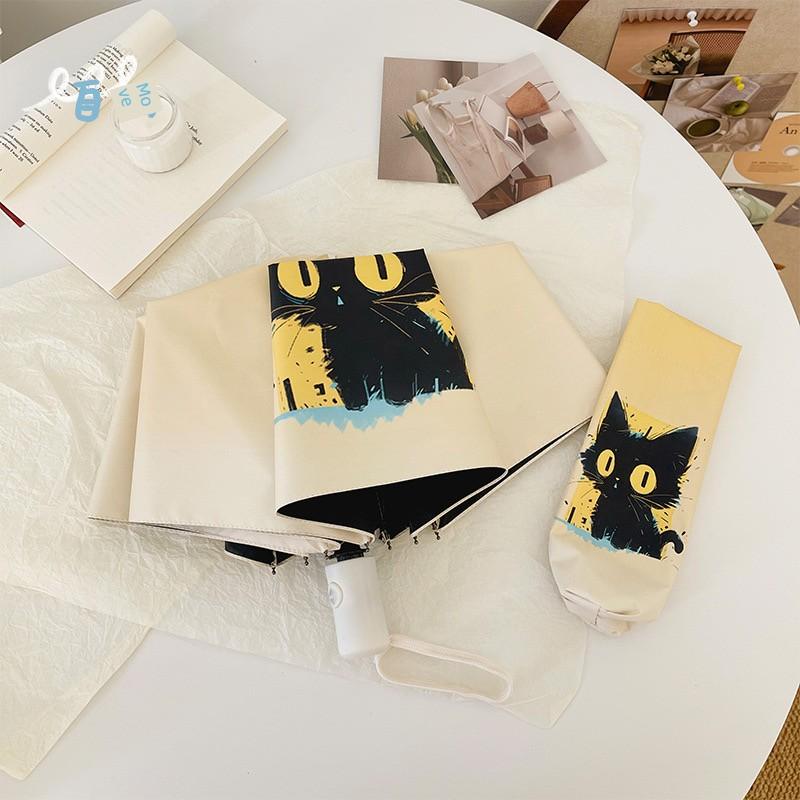 Cheese Kitty Automatic Dual-Purpose Folding Sun Umbrella, Simple and Stylish, Sun Protection and Uv Protection Parasol