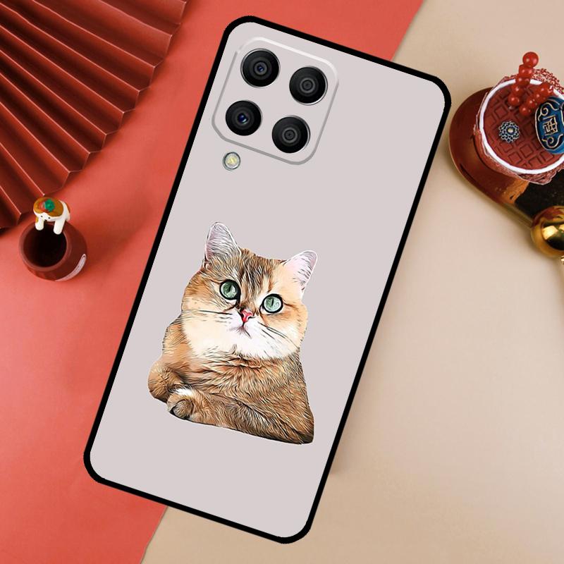 British Shorthair Cat For Samsung Galaxy M13 M14 M33 M12 M32 M52 M31 M55 M15 M11 M21 M35 M53 M34 M54 M06 M16 Case