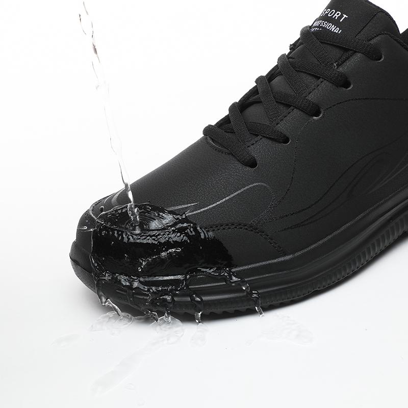 Весенне-осенние водонепроницаемые противоскользящие кроссовки с кожаной поверхностью, дышащая повседневная мужская обувь очень большого размера