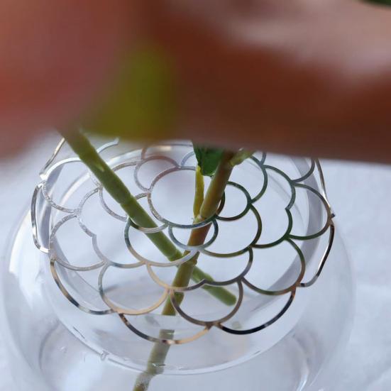 Floral Grid Organizer Stainless Steel 4" 5" 6" Flower Frog Wire Floral Arrangement Grid for Vases Bouquets Dining Table Decoration