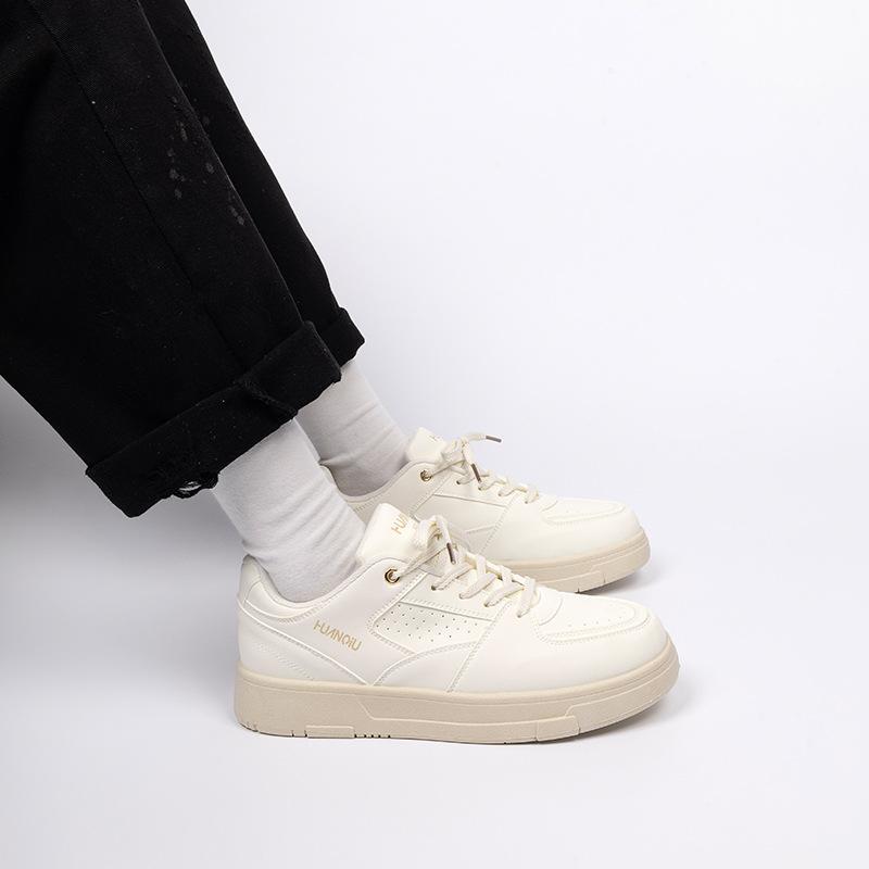 Глобальный тренд мужской обуви универсальные ZHQ5683 туфли на толстой подошве весенние белые спортивные туфли низкие повседневные белые туфли