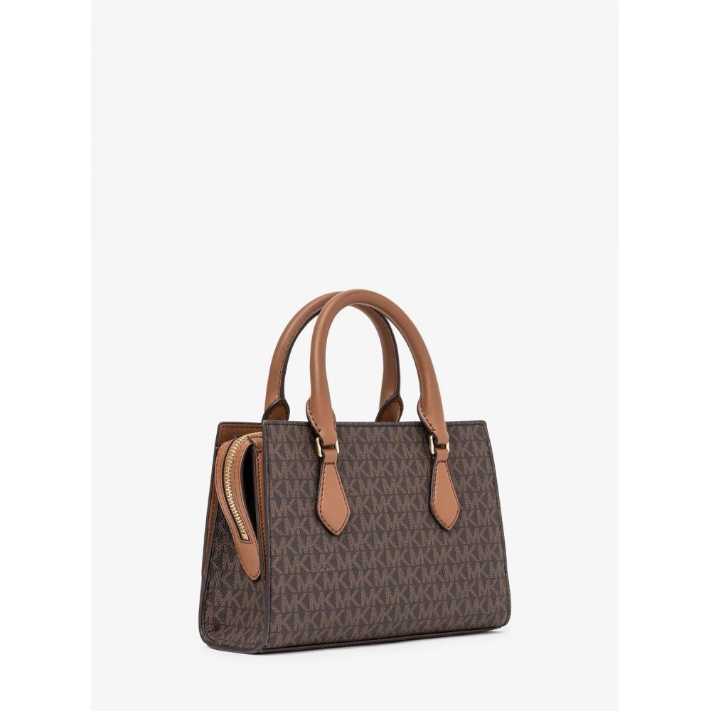 Michael Kors Сумка Sheila Center Zip Satchel Small Mk Signature 35s3g6hs5b200 коричневая