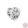 925 Sterling Silver Heart Paw Clear Snowflake Sparkling Crown Pumpkin Charm Bead Fit Woman's Bracelet