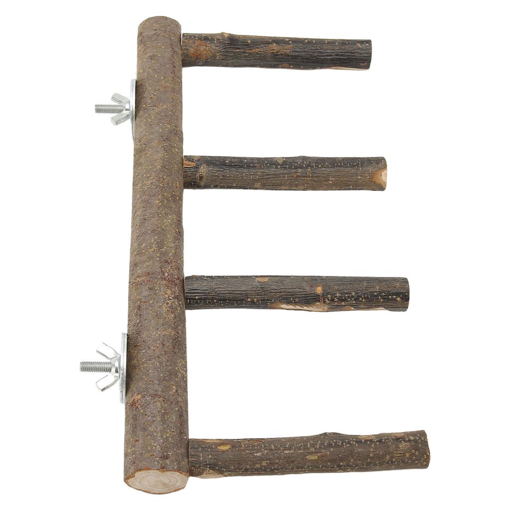 Bird Ladder Perch 4 Step Wooden Bird Ladder Stand Perch for Small Medium Parrot Animal L