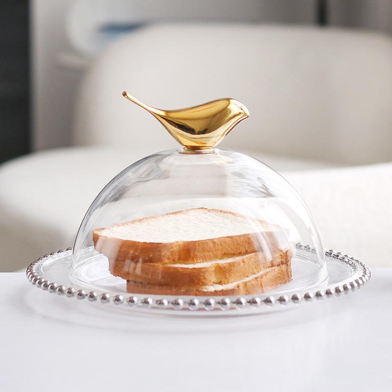 Nordic Light Роскошная птица Стеклянная крышка Украшения Дисплей Украшения Модель Номер Отель Рабочий стол Фруктовая тарелка Украшения Пылезащитный чехол