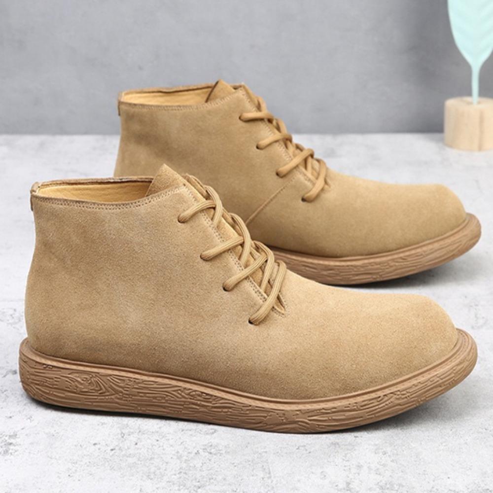 Мужские ботильоны в стиле ретро, универсальные, в британском стиле, помощь, ботинки на шнуровке, натуральная кожа для мужчин, высокие мужские ботинки, замша из коровьей кожи