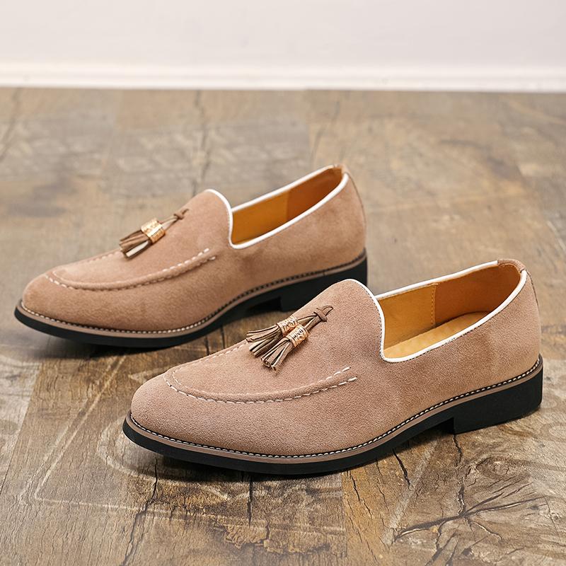 Fashion Fashion New Slip On Tassels Loafers New Men's Suede Patent Leather Shoes Designer Formal Wedding Dress Homecoming Footwear