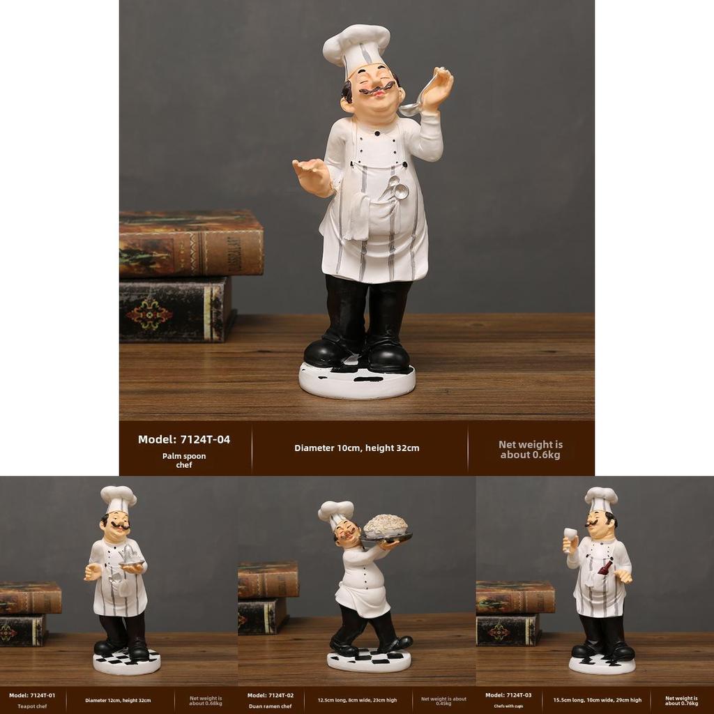 Смола Фигурка Шеф-повара в Европейском Стиле Для Домашнего Декора, Украшение для Торговой Точки, Кофейного Столика