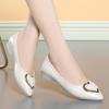Low Heel Elegant Pointed Toe  Office Cute Flat Flats Woman Footwear Shoes Vacation Simple Maternity Soft Leather Shallow Casual