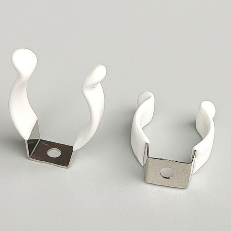 10 лотов Стабильный зажим для лампы T8 для светодиодных ламп, люминесцентных трубок, монтажные кронштейны против провисания, с белым пластиковым покрытием