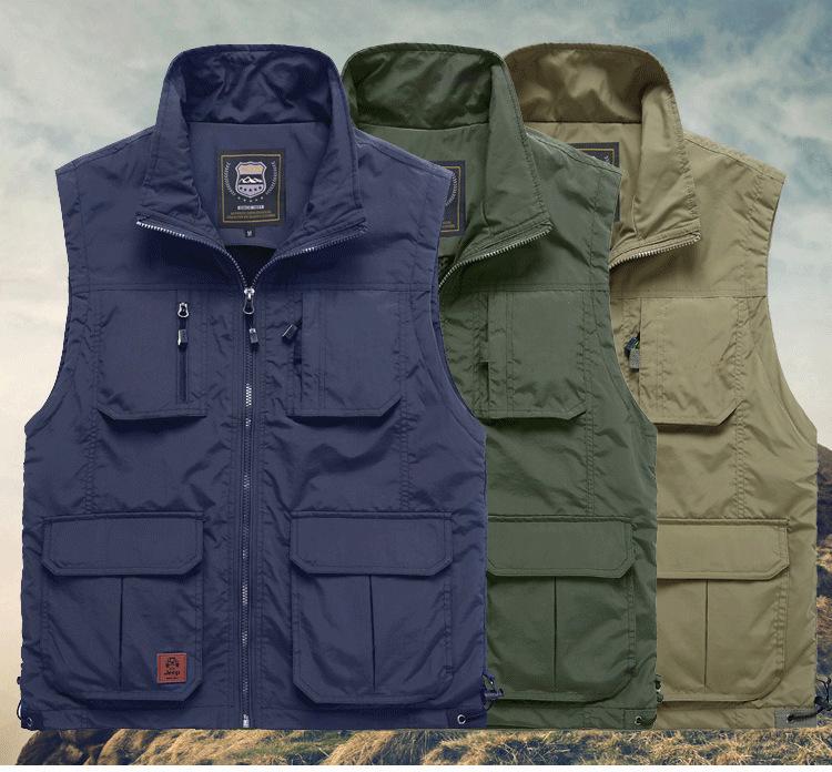 Мужской жилет с несколькими карманами на весну/осень — легкий, для фотосъемки на открытом воздухе/рыбалки, большой размер, модель 7838