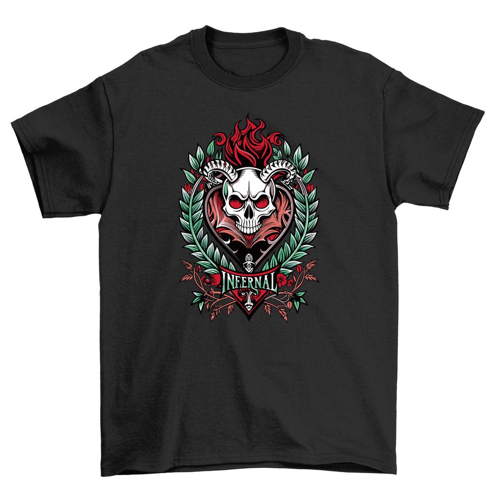 Gothic_74 - Spooky and Stylish Skull T-Shirt Mens Womens Tees Top, 100% Cotton, Satanic Fashion, Unis