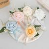 Elegant Artificial Rose Boutonniere Corsage with Delicate Craftsmanship Floral Brooch for Formal Gatherings Party