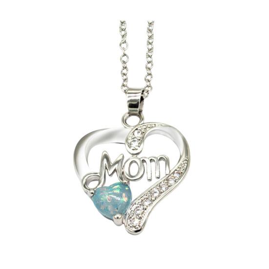 Ожерелья с подвеской в виде сердца для женщин «Я люблю тебя, мама», ожерелье в виде сердца из кубического циркония на День матери, подарок на день рождения