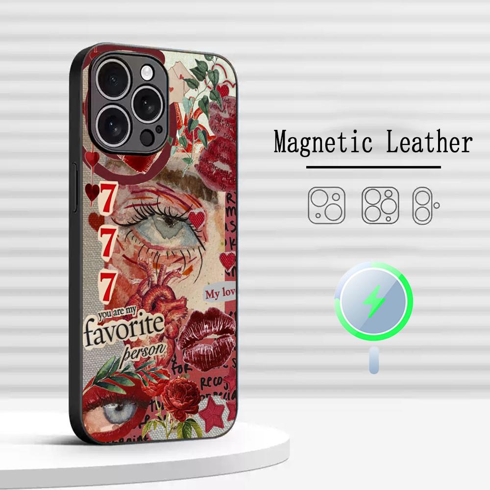 Американский ретро арт-живопись узор дизайн Чехол для телефона Для iPhone 17 16 15 14 13 12 Plus Pro Max Роскошный Magsafe Овчина
