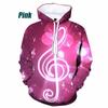 Musical Note 3d Printed Hoodie Men and Women Street Casual Cool Fashion Pullover