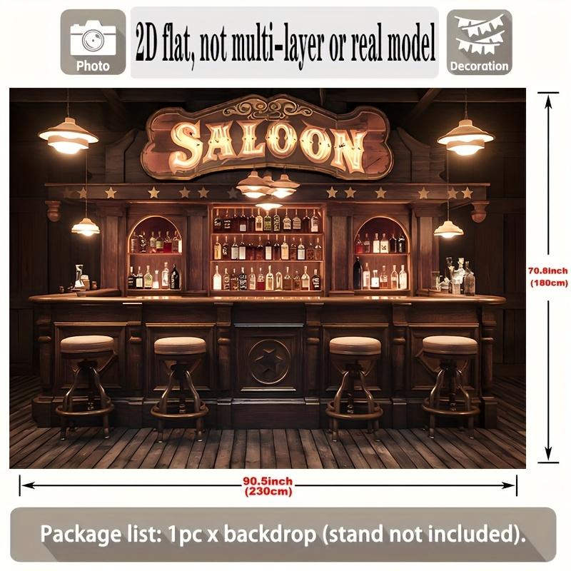 Western Cowboy Bar Backdrop Polyester Banner Party Wall Decor