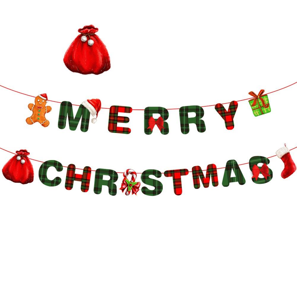 Рождественский бумажный баннер мультфильм Санта-Клаус снеговик рождественский подвесной орнамент баннер домашнее рождественское украшение флаг принадлежности новый год