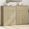 VidaXL Buffets 2 Pcs Sonoma Oak 60x30x84 Cm Engineered Wood, Storage Cabinet, Entryway Furniture, Accent Furniture 3276597