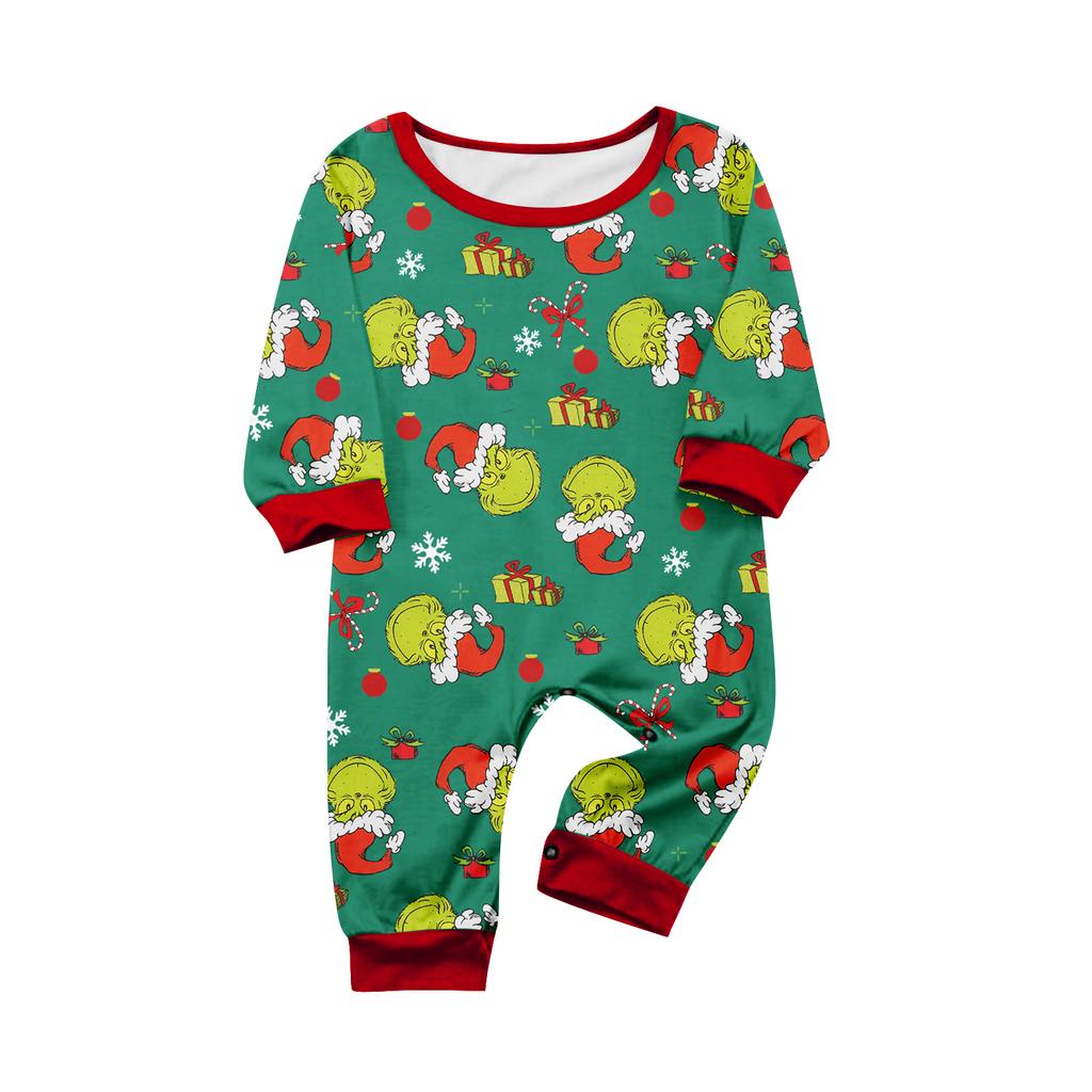Christmas Print Cute Family Set Pajamas, Home Clothes, Family Set Long Sleeve Top Pants Set