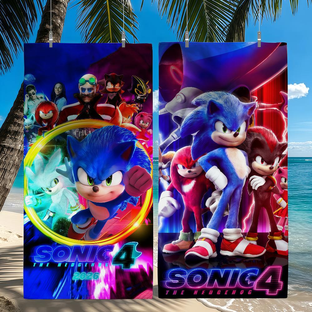 Игра S-Sonic Ёжик 4 Полотенце Пляжное Полотенце Дорожное Легкое Приятное для Кожи Для Бассейна Пляжа Кемпинга Круиза Лето