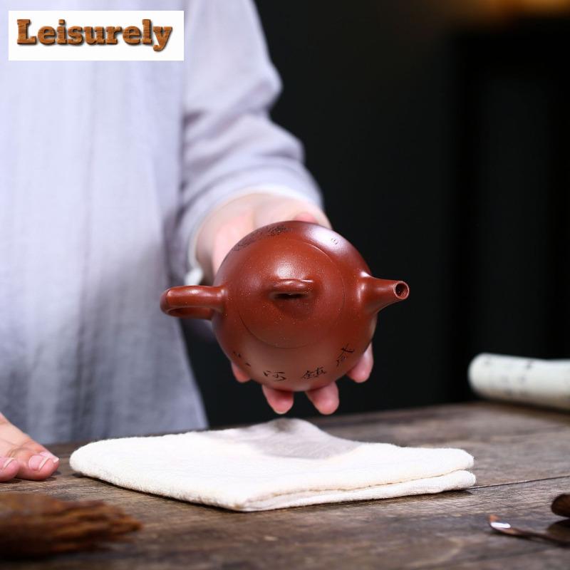 290ml Antique Yixing Purple Clay Teapots Handmade Qin Quan Pot Raw Ore Dicaoqing Mud Tea Maker Kettle Zisha Tea Set Collection