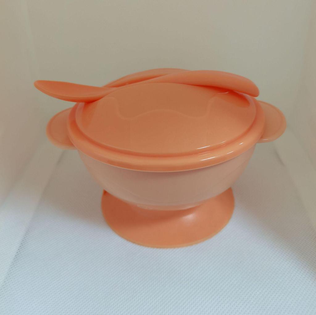 PP Material Baby Tableware Set: Non-Spill Suction Bowl with Temperature-Sensitive Spoon