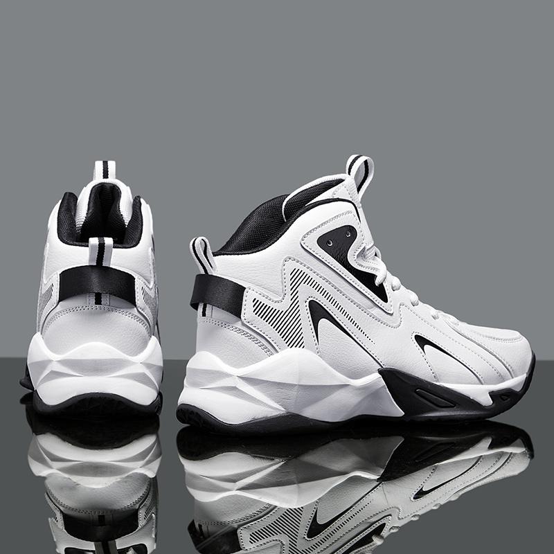 Мужские баскетбольные кроссовки. Новые баскетбольные кроссовки осенью и зимой. Мужская обувь. Высокие туфли большого размера. Спортивная обувь из кожи из суперволокна.