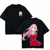 DARLING in the FRANXX Зеро Ту Аниме Любитель Футболка Круглогодичная одежда Личность Одежда Большие размеры Унисекс Новая модель Для пар Высокое качество Мягкая