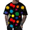 Summer Fun 3D Pattern Tie Dyeing T-shirt Color Painting 3D Printing Men's T-shirt Short Sleeve Top