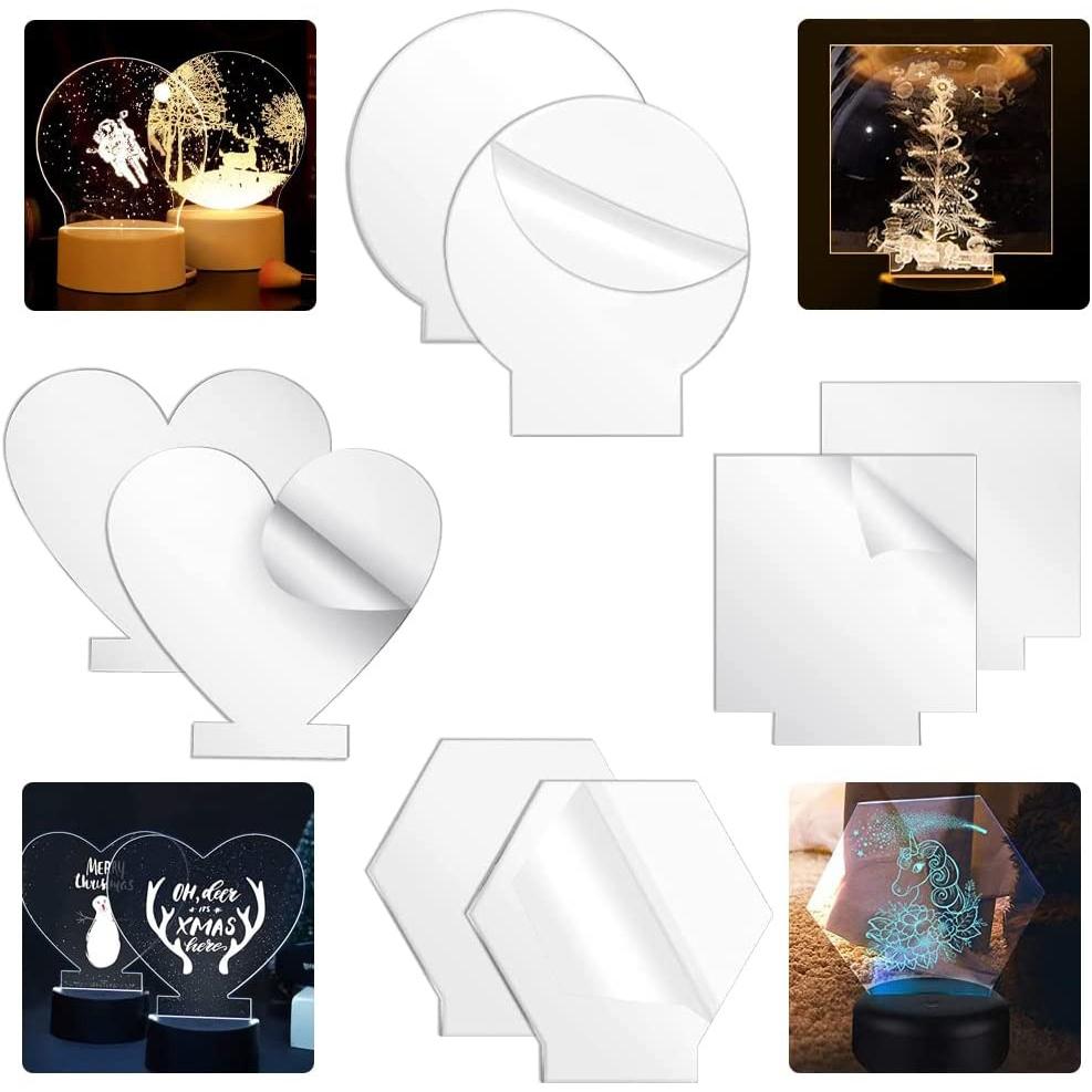 30/15/10/5 шт. Акриловая панель-вывеска, 2 мм прозрачный лист оргстекла, пустая пластина из плексигласа для светодиодной основы, проект DIY, поделка для дисплея