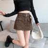 Y2K Women Streetwear Korean Gyaru High Waist Mini Skirt With Belts Short Culotte Big Pocket Grunge A-line Cargo Skirts Clothes