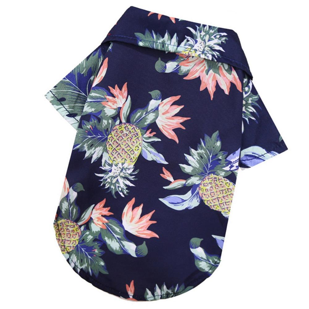 Multi Sizes Dog Hawaiian Shirt Navy Blue Pineapple Print Shirt Dog Beach Outfit Outdoor Walking