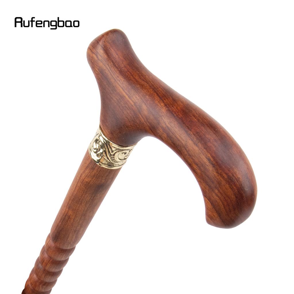 Yellow Wooden Single Joint Fashion Walking Stick Decorative Cospaly Cane Halloween Mace Crutch Wand Crosier 92cm