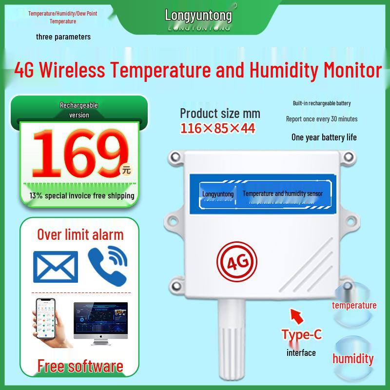 RS485 Temperature & Humidity Sensor Monitor with Modbus-RTU Protocol